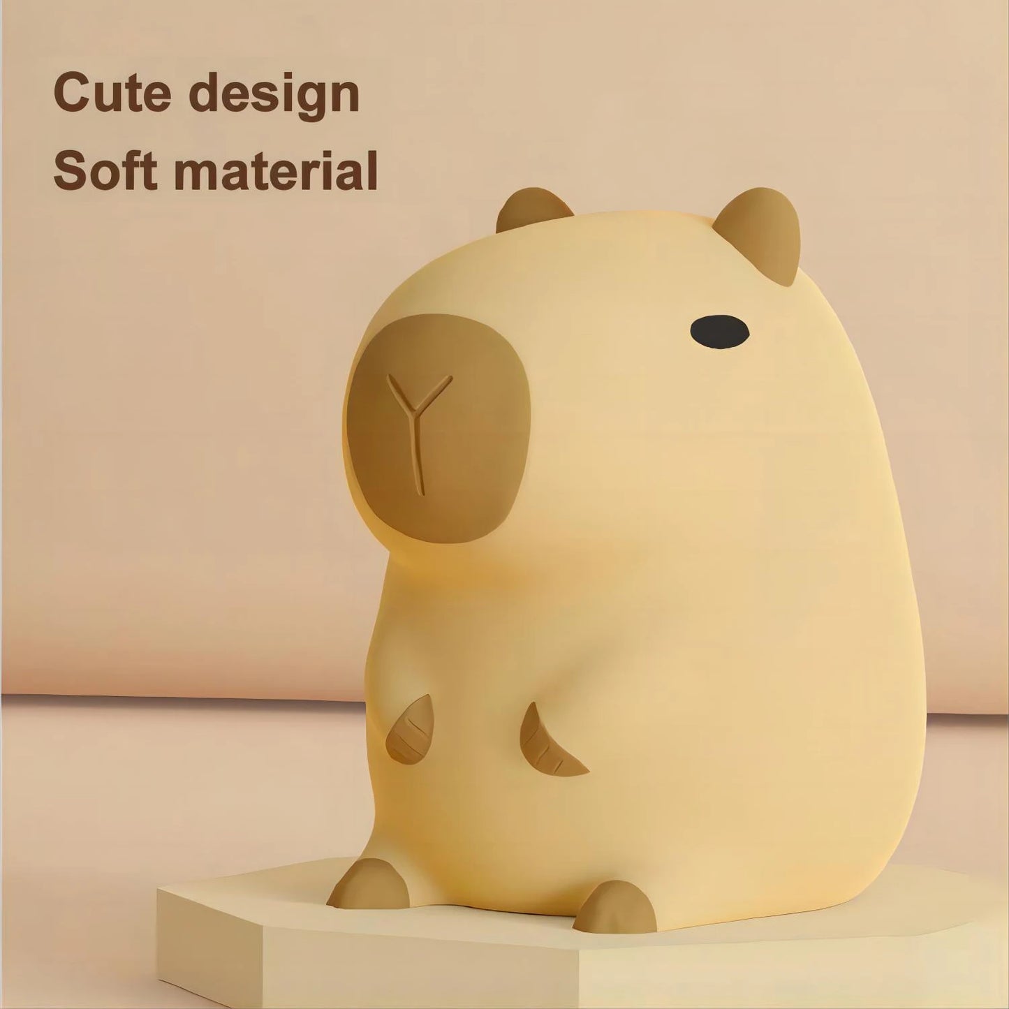 Cartoon Capybara Cute Silicone Night Light USB Rechargeable Timing Dimming Sleeping Night Lamp for Children's Room Decor
