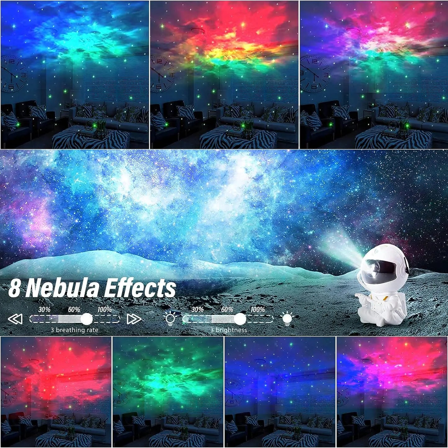 Star Projector Astronaut Space Galaxy Night Light Starry Nebula Ceiling LED Lamp for Bedroom Home Decorative kids gift